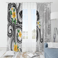 Kanaka Maoli Hawaii Plumeria Window Curtain Dancing Tentacles White Style LT7 - Polynesian Pride