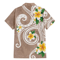 Kanaka Maoli Hawaii Plumeria Family Matching Mermaid Dress and Hawaiian Shirt Dancing Tentacles Beige Style LT7 - Polynesian Pride