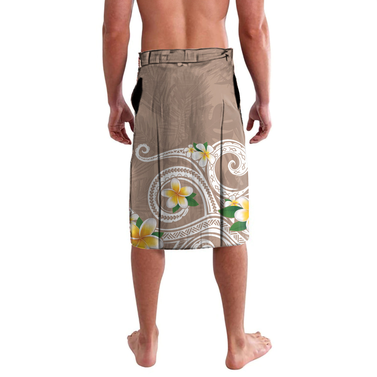 Kanaka Maoli Hawaii Plumeria Lavalava Dancing Tentacles Beige Style