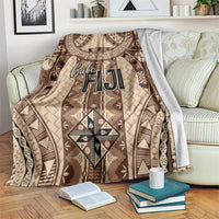 Bula Fiji Vintage Blanket Brown Masi Motifs LT7 Brown - Polynesian Pride