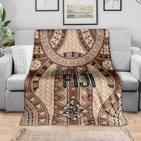 Bula Fiji Vintage Blanket Brown Masi Motifs LT7 - Polynesian Pride