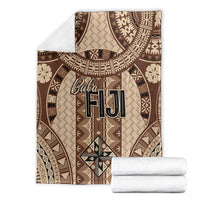 Bula Fiji Vintage Blanket Brown Masi Motifs LT7 - Polynesian Pride