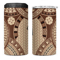 Bula Fiji Vintage 4 in 1 Can Cooler Tumbler Brown Masi Motifs LT7 One Size: 16 oz Brown - Polynesian Pride