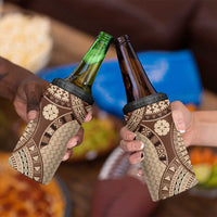 Bula Fiji Vintage 4 in 1 Can Cooler Tumbler Brown Masi Motifs LT7 - Polynesian Pride