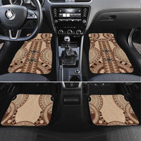 Bula Fiji Vintage Car Mats Brown Masi Motifs LT7 Set 4pcs Brown - Polynesian Pride