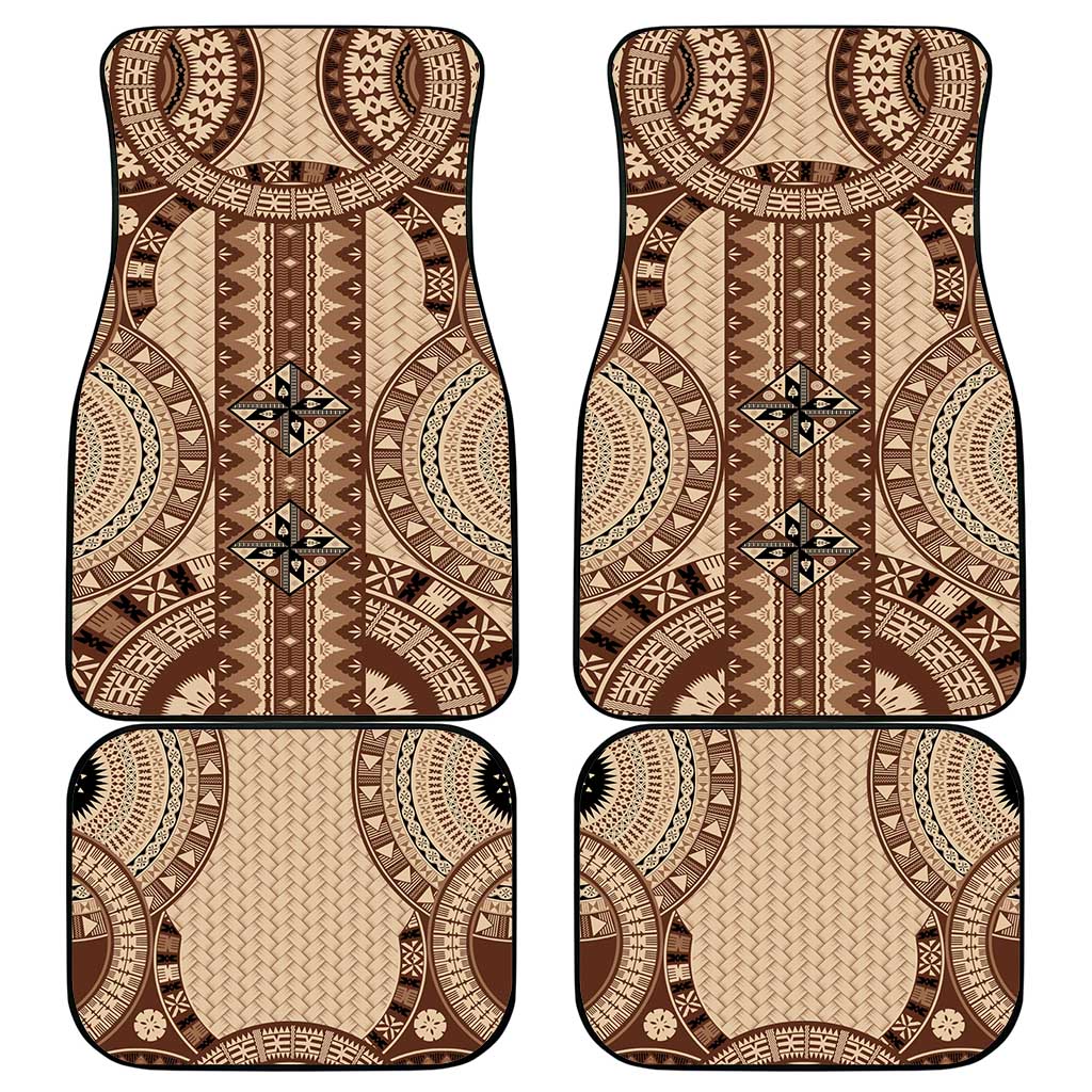 Bula Fiji Vintage Car Mats Brown Masi Motifs LT7 - Polynesian Pride