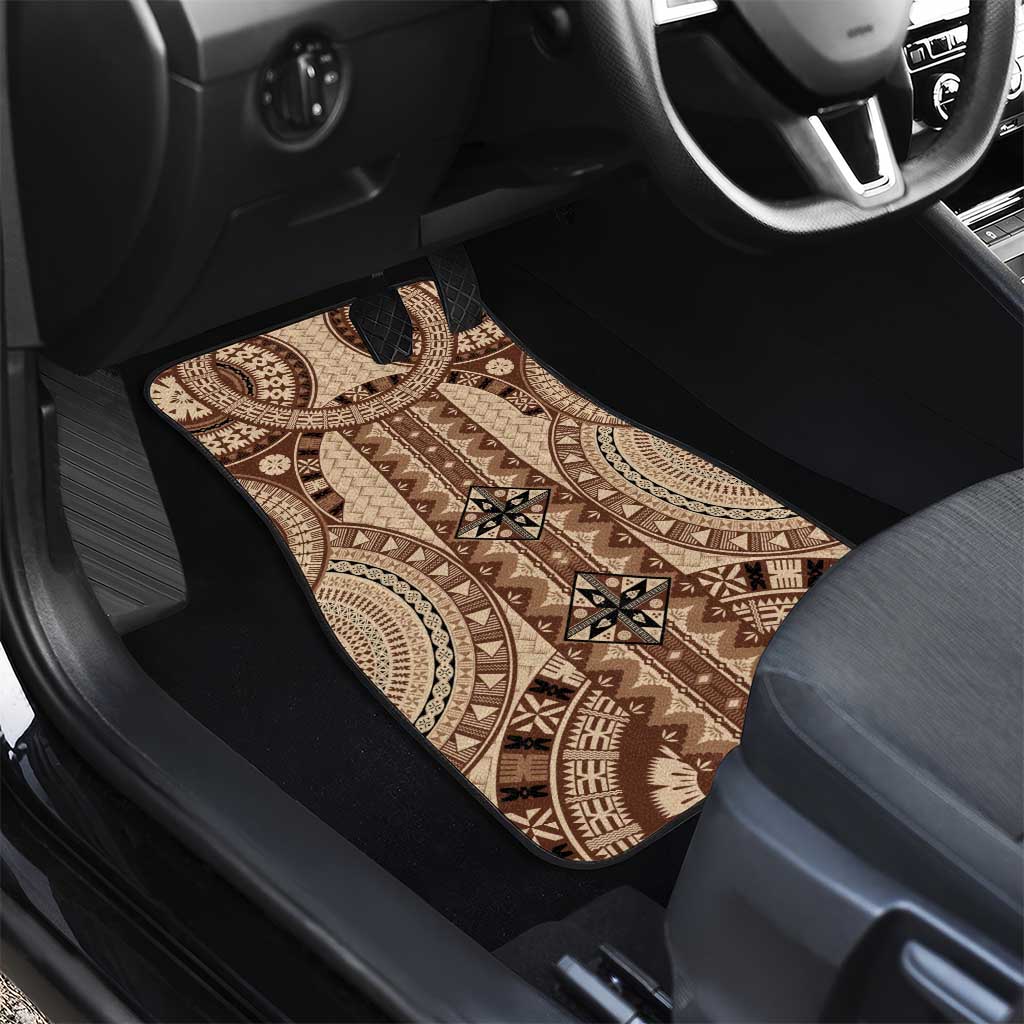 Bula Fiji Vintage Car Mats Brown Masi Motifs LT7 - Polynesian Pride