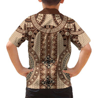 Bula Fiji Vintage Hawaiian Shirt Brown Masi Motifs