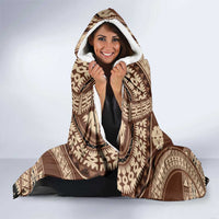 Bula Fiji Vintage Hooded Blanket Brown Masi Motifs