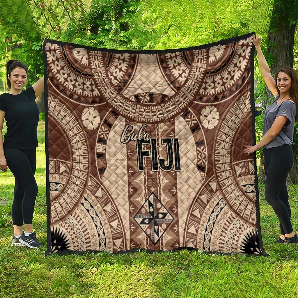 Bula Fiji Vintage Quilt Brown Masi Motifs