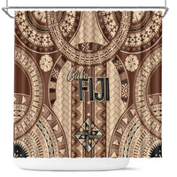 Bula Fiji Vintage Shower Curtain Brown Masi Motifs