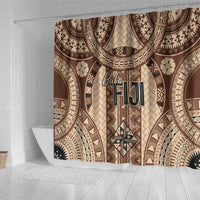 Bula Fiji Vintage Shower Curtain Brown Masi Motifs