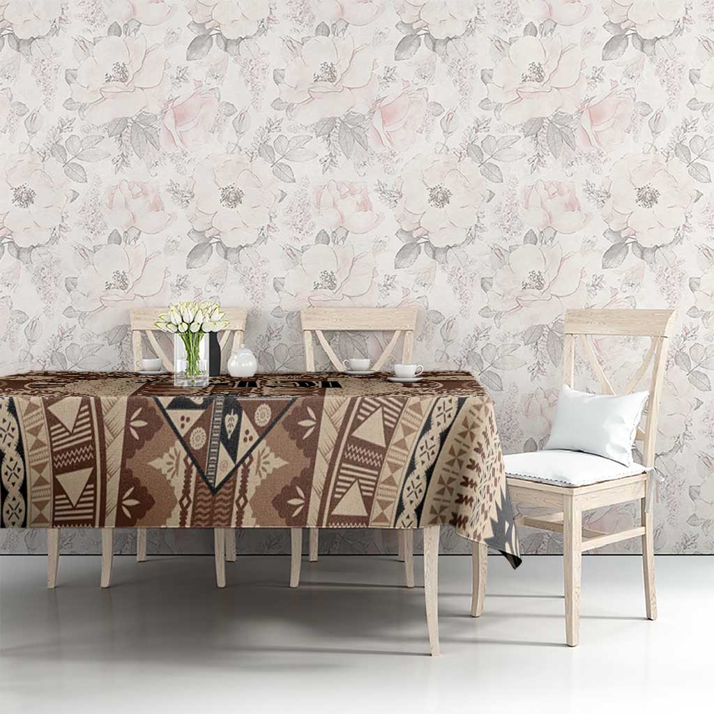 Bula Fiji Vintage Tablecloth Brown Masi Motifs