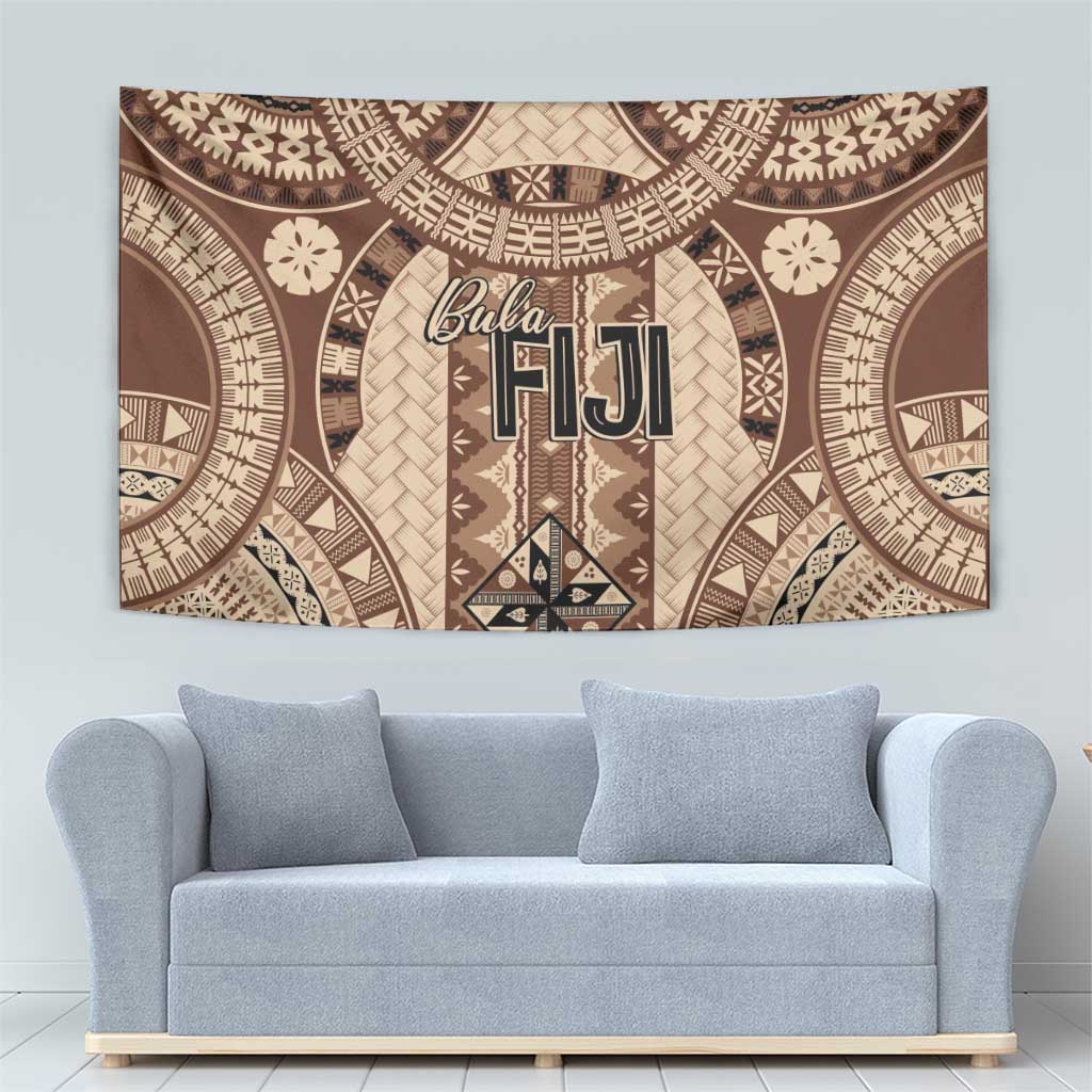 Bula Fiji Vintage Tapestry Brown Masi Motifs