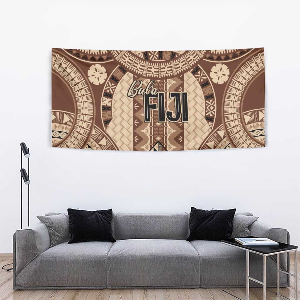 Bula Fiji Vintage Tapestry Brown Masi Motifs