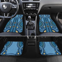 Bula Fiji Vintage Car Mats Prussian Blue Masi Motifs LT7 Set 4pcs Prussian Blue - Polynesian Pride