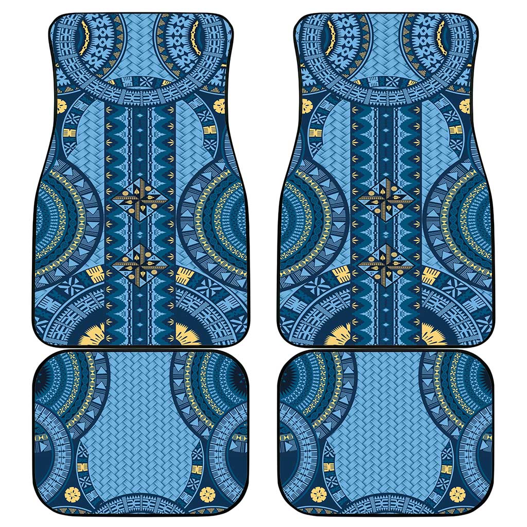 Bula Fiji Vintage Car Mats Prussian Blue Masi Motifs LT7 - Polynesian Pride