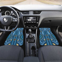 Bula Fiji Vintage Car Mats Prussian Blue Masi Motifs LT7 Set 2pcs - Front Prussian Blue - Polynesian Pride