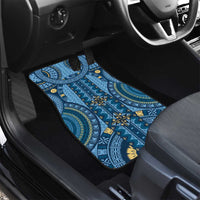 Bula Fiji Vintage Car Mats Prussian Blue Masi Motifs LT7 - Polynesian Pride