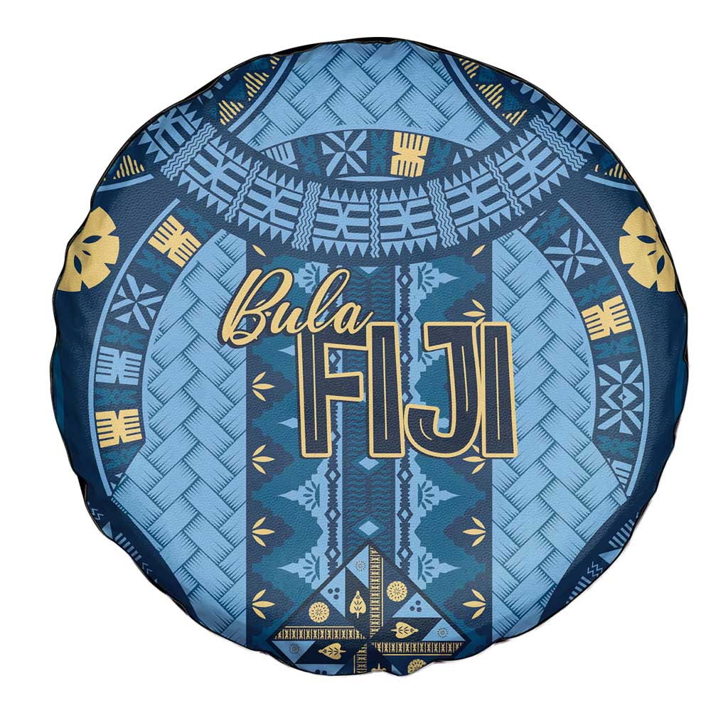Bula Fiji Vintage Spare Tire Cover Prussian Blue Masi Motifs