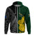 Custom New Zealand Mix South Africa Rugby Hoodie Protea Vs. Silver Ferns LT7 Zip Hoodie Art - Polynesian Pride