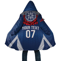 Manu Samoa Rugby Custom Navy Blue Cloak ʻIe Toga Pattern With Red Ula fala LT7 Unisex Navy Blue - Polynesian Pride