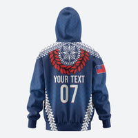 Manu Samoa Rugby Custom Navy Blue Hoodie ʻIe Toga Pattern With Red Ula fala LT7 - Polynesian Pride
