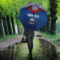 Manu Samoa Rugby Custom Navy Blue Umbrella ʻIe Toga Pattern With Red Ula fala LT7 - Polynesian Pride