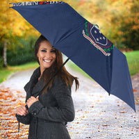 Manu Samoa Rugby Custom Navy Blue Umbrella ʻIe Toga Pattern With Red Ula fala LT7 - Polynesian Pride