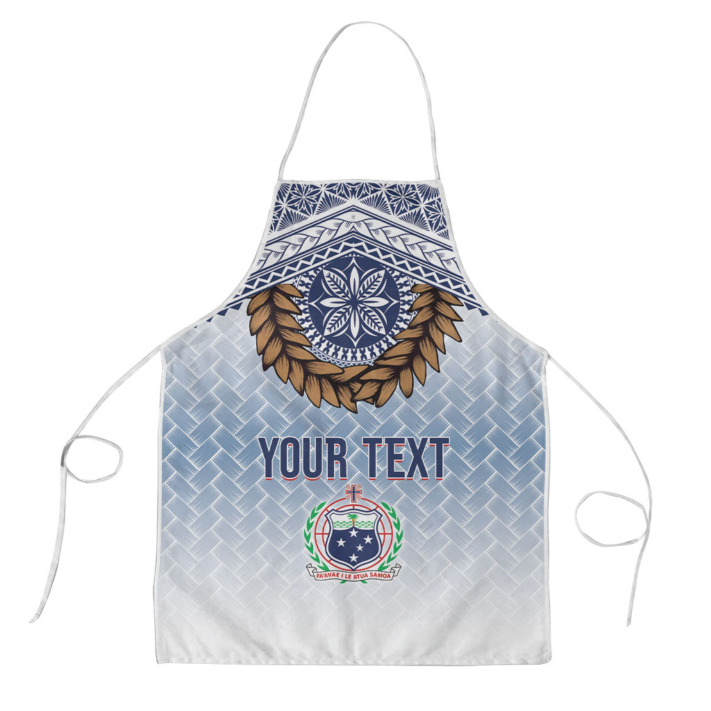Manu Samoa Rugby Custom White Apron ʻIe Toga Pattern With Brown Ula fala LT7 White - Polynesian Pride