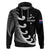 Personalised New Zealand Rugby Hoodie Aotearoa Silver Fern Koru Maori Style LT7 Black - Polynesian Pride