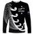 Personalised New Zealand Rugby Long Sleeve Shirt Aotearoa Silver Fern Koru Maori Style LT7 Unisex Black - Polynesian Pride