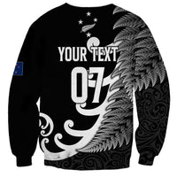 Personalised New Zealand Rugby Sweatshirt Aotearoa Silver Fern Koru Maori Style LT7 - Polynesian Pride