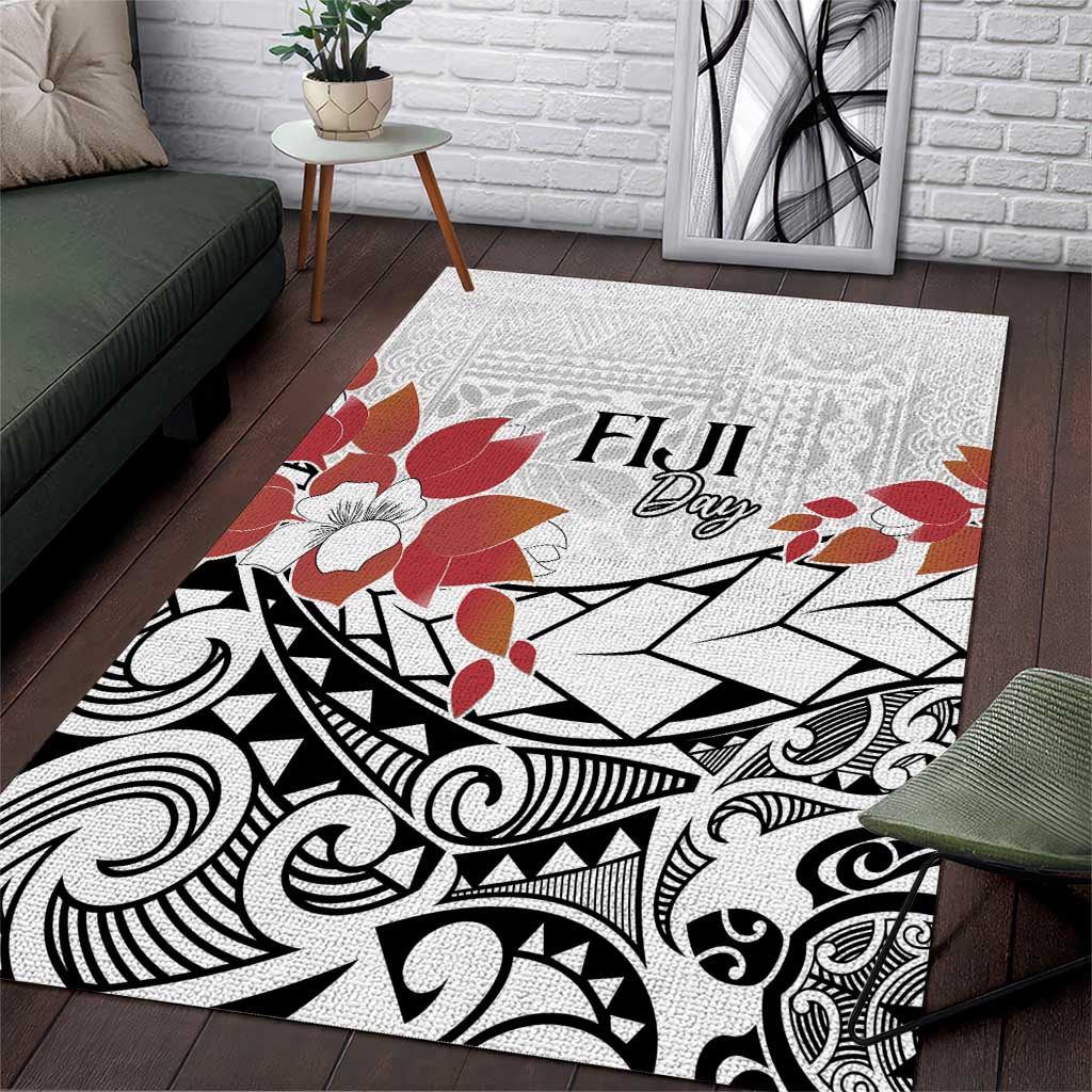 Bula Fiji Day Area Rug Tagimaucia on Masi Pattern