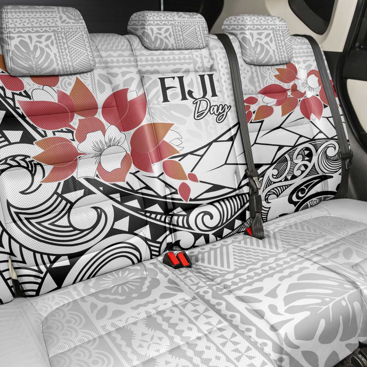 Bula Fiji Day Back Car Seat Cover Tagimaucia on Masi Pattern