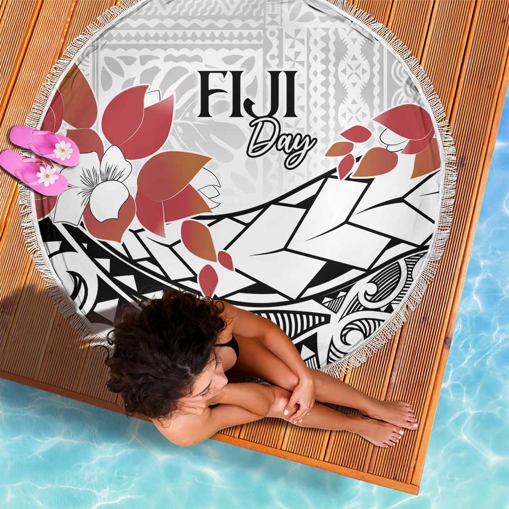 Bula Fiji Day Beach Blanket Tagimaucia on Masi Pattern LT7 - Polynesian Pride