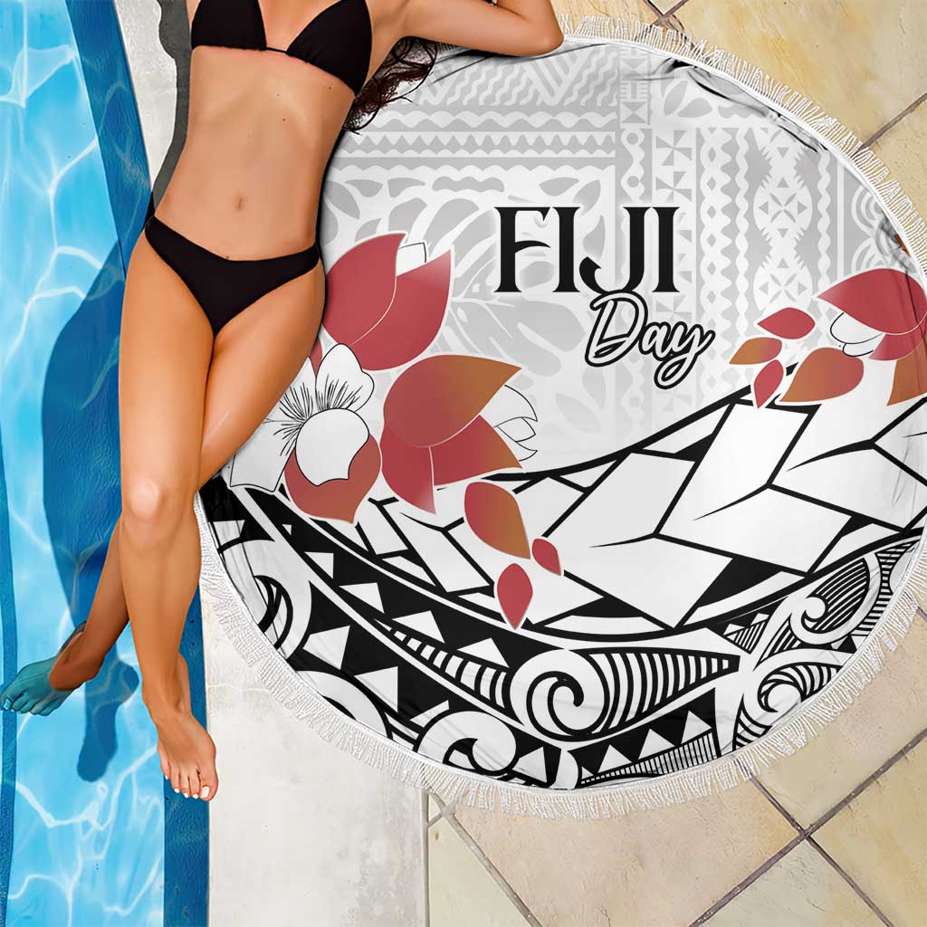 Bula Fiji Day Beach Blanket Tagimaucia on Masi Pattern LT7 - Polynesian Pride
