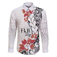 Bula Fiji Day Family Matching Off The Shoulder Long Sleeve Dress and Hawaiian Shirt Tagimaucia on Masi Pattern
