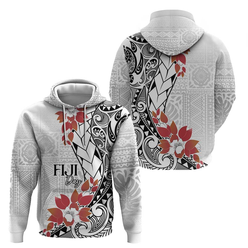 Bula Fiji Day Hoodie Tagimaucia on Masi Pattern LT7 - Polynesian Pride