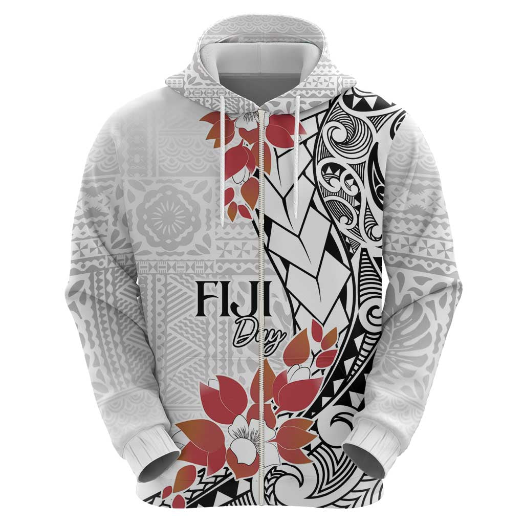 Bula Fiji Day Hoodie Tagimaucia on Masi Pattern LT7 - Polynesian Pride