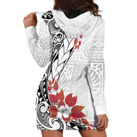 Bula Fiji Day Hoodie Dress Tagimaucia on Masi Pattern LT7 - Polynesian Pride