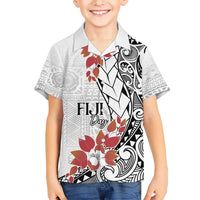 Bula Fiji Day Kid Hawaiian Shirt Tagimaucia on Masi Pattern LT7 Kid White - Polynesian Pride