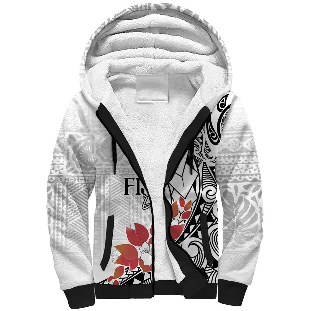 Bula Fiji Day Sherpa Hoodie Tagimaucia on Masi Pattern