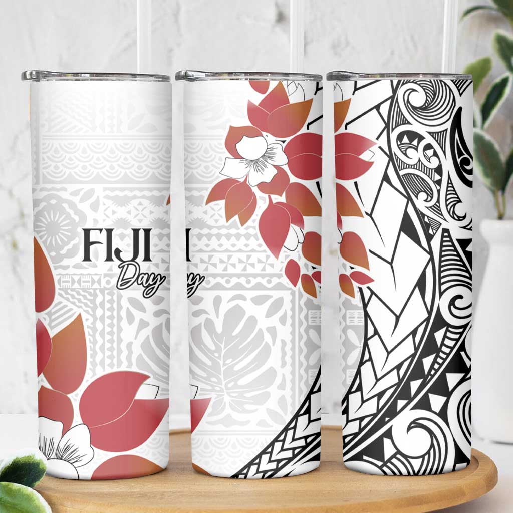 Bula Fiji Day Skinny Tumbler Tagimaucia on Masi Pattern