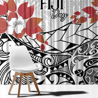 Bula Fiji Day Window Curtain Tagimaucia on Masi Pattern