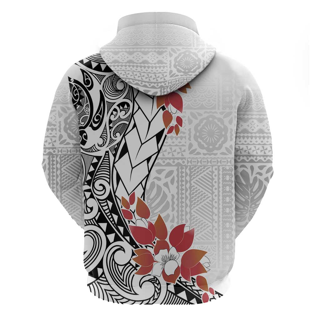 Bula Fiji Day Zip Hoodie Tagimaucia on Masi Pattern LT7 - Polynesian Pride