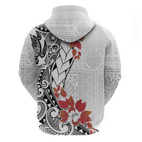 Bula Fiji Day Zip Hoodie Tagimaucia on Masi Pattern LT7 - Polynesian Pride