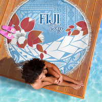 Bula Fiji Day Beach Blanket Tagimaucia on Masi Pattern - Turquoise LT7 - Polynesian Pride