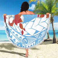 Bula Fiji Day Beach Blanket Tagimaucia on Masi Pattern - Turquoise LT7 - Polynesian Pride