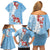 Bula Fiji Day Family Matching Off Shoulder Short Dress and Hawaiian Shirt Tagimaucia on Masi Pattern - Turquoise